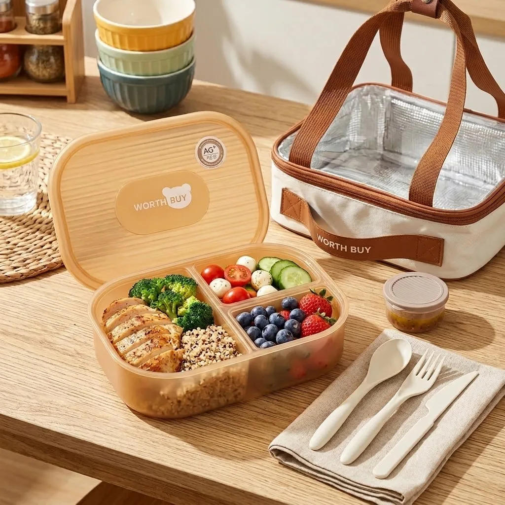 Meal Prep Or Prep Meal - Divided Plastic Bento Box 3 Compartment