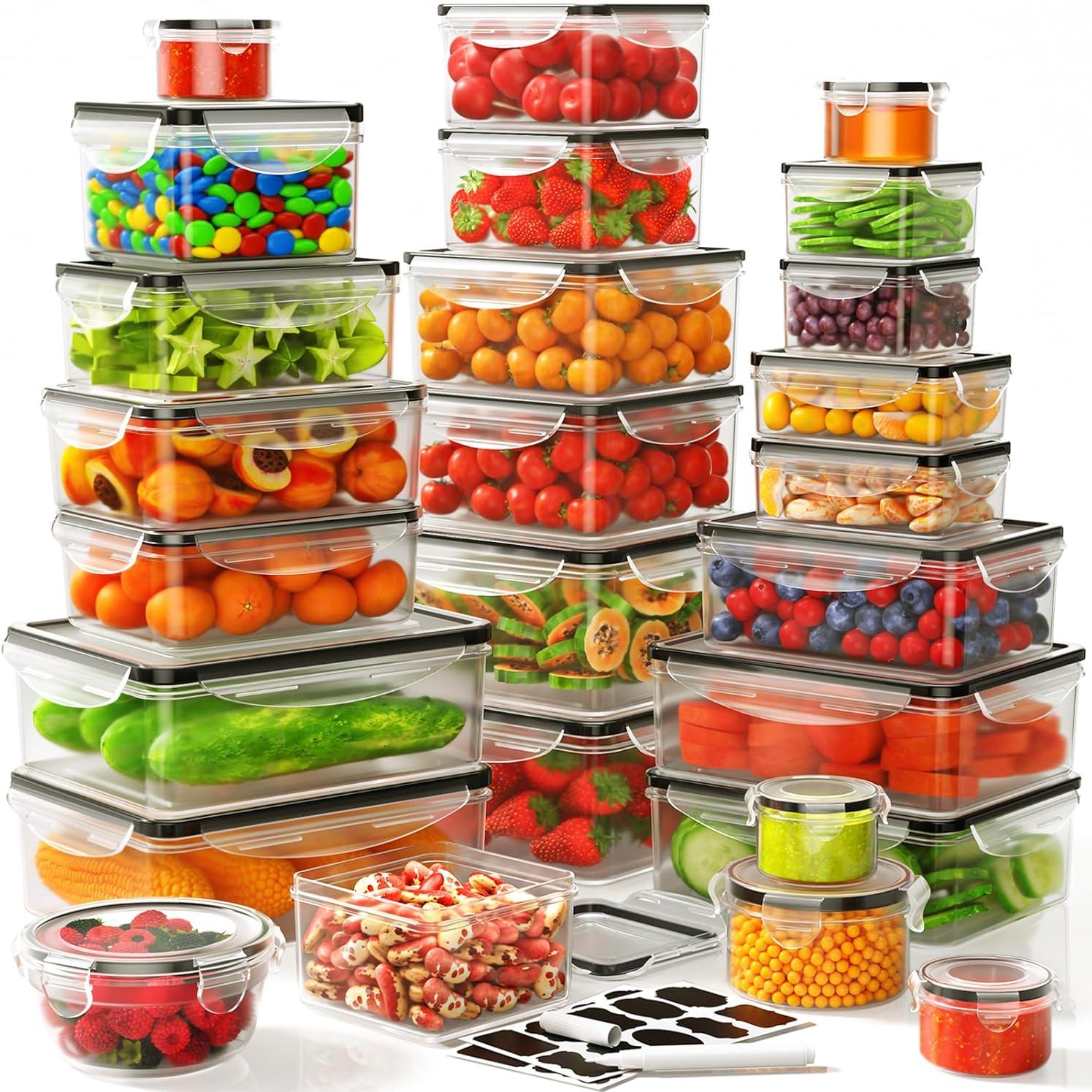 40PCS Airtight Food Storage Co - Meal Prep Kitchen ulasan dan harga