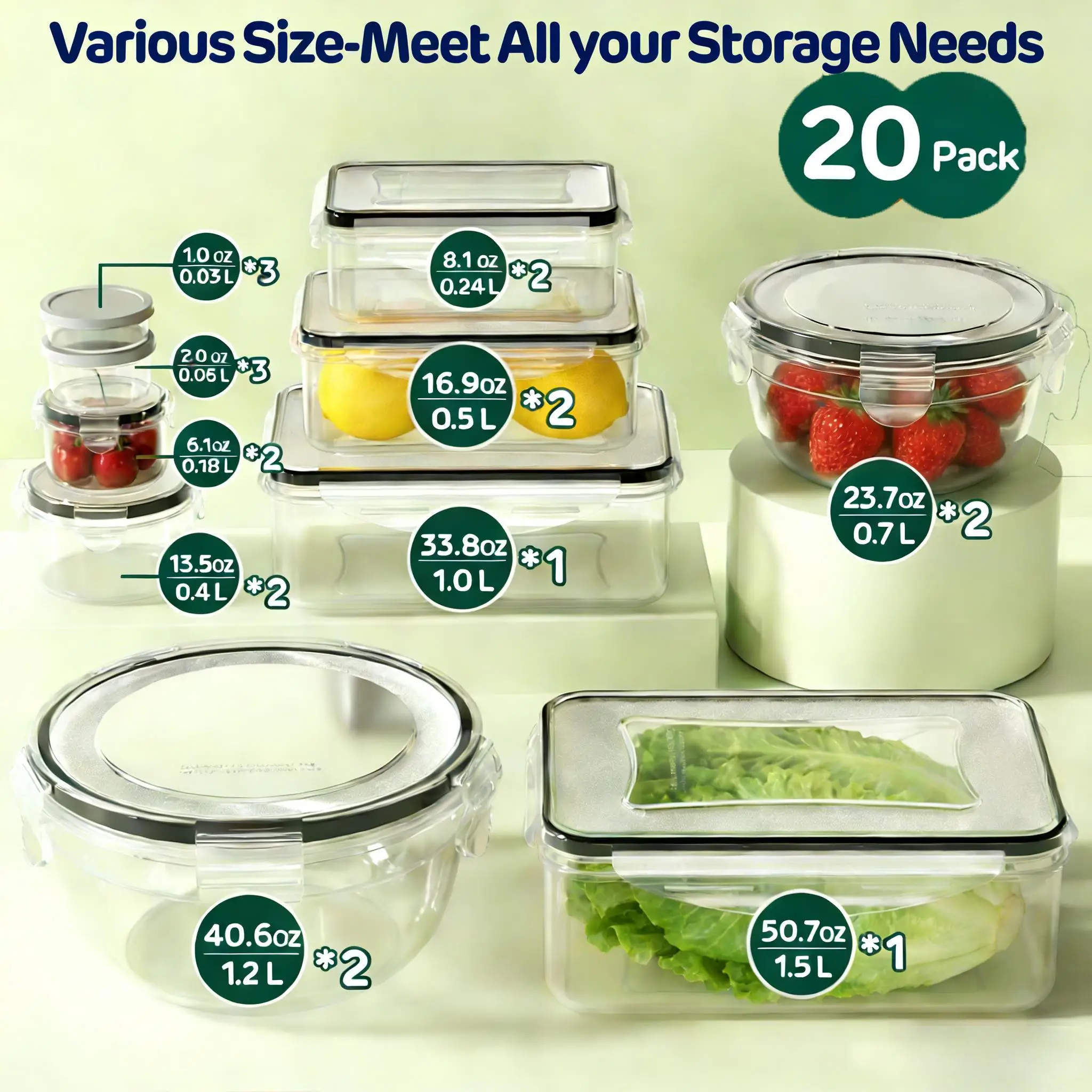 40/42/50/52/62Pcs Large Airtig - Meal Prep Kitchen ulasan dan harga