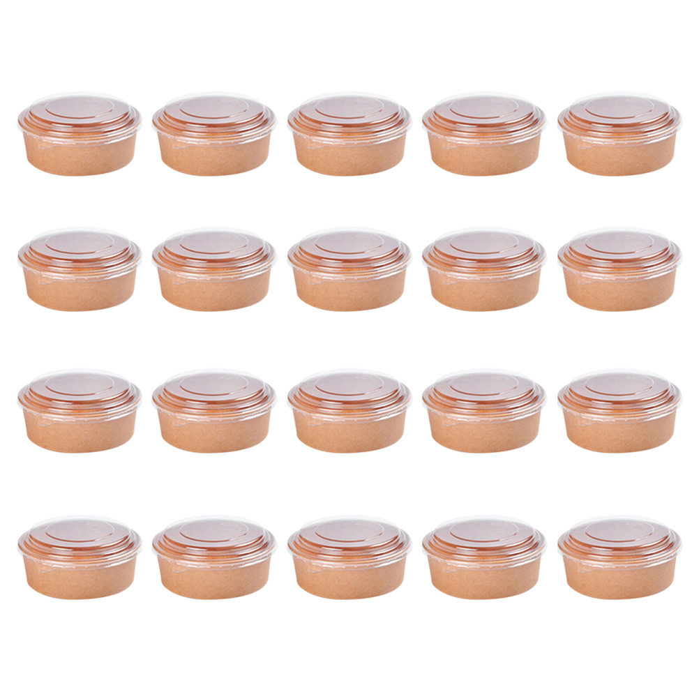 20pcs Kraft Paper Disposable F - Meal Prep Bowl ulasan dan harga