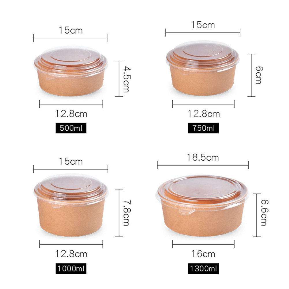20pcs Kraft Paper Disposable F - Meal Prep Bowl ulasan dan harga