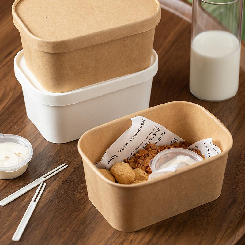 10Pcs Square Disposable Kraft  - Meal Prep Bowl ulasan dan harga