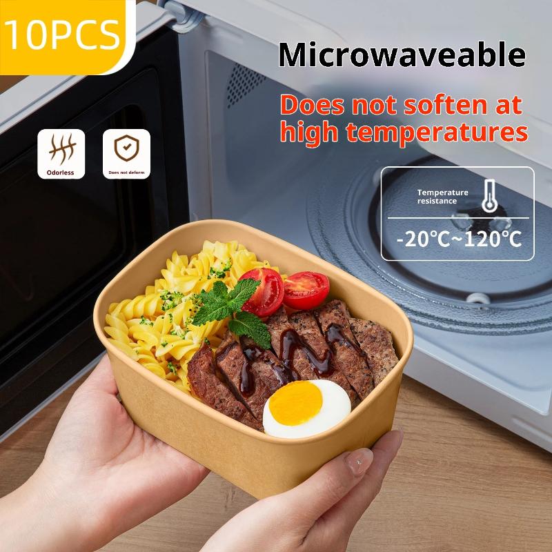 10Pcs Square Disposable Kraft  - Meal Prep Bowl ulasan dan harga